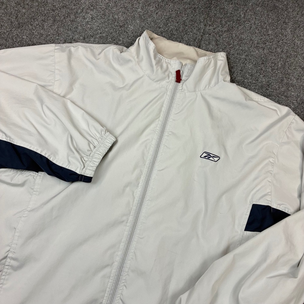 Reebok Vintage Windbreaker Jacket Mens Size XL Multi Color Full Zip Mesh Lined